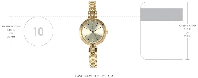 Titan Karishma Analog Champagne Dial Women's Watch - Image 4